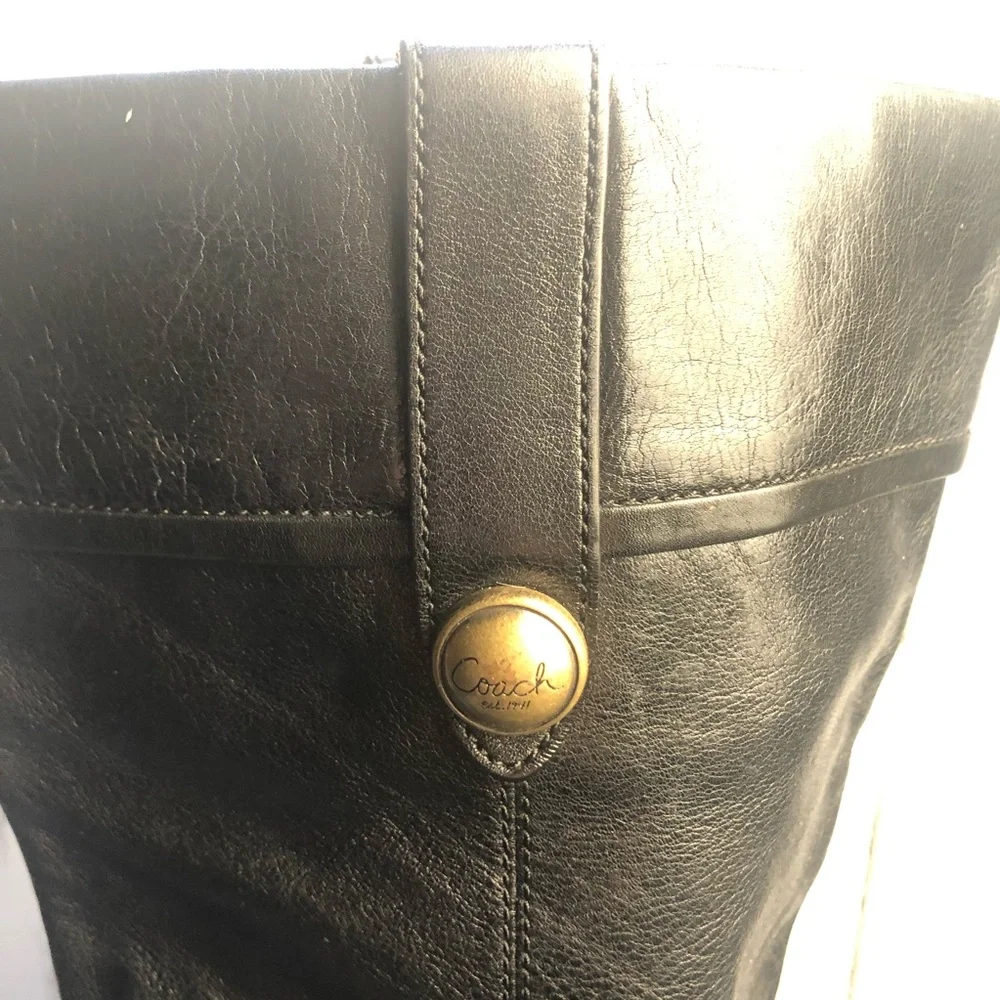 Black Leather Knee-High Boots - Picture 9 of 11